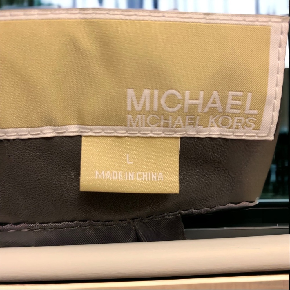 Michael Kors Gray leather jacket size Large. Great Deal - Picture 2 of 8